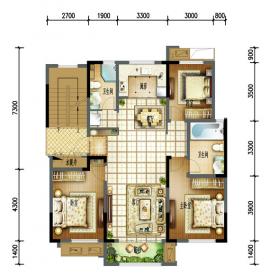 【户型】桂花园|三室两厅两卫 约133平