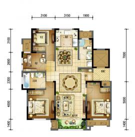 【户型】桂花园|四室两厅两卫 约147平